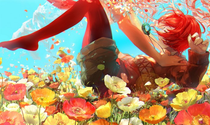 Chise Hatori from The Ancient Magus' Bride in a field of flowers