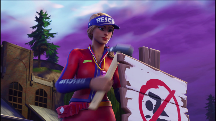 Fortnite lifeguard character with hammer