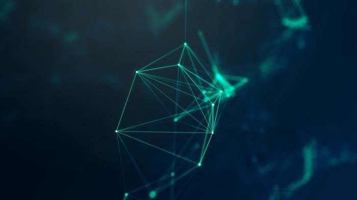 Abstract digital network with glowing lines