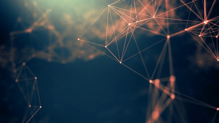 Abstract digital art with geometric network