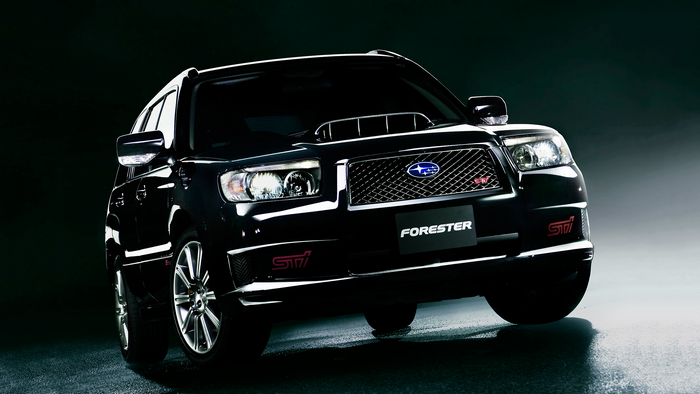 Black Subaru Forester STI with red accents