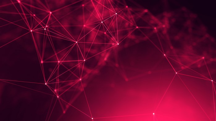 Abstract red geometric network 4K