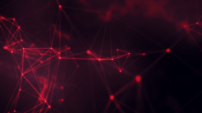 Abstract red network geometry in cyberspace