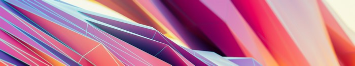 Abstract geometric render with pink and purple hues