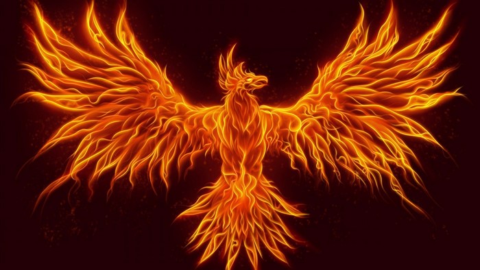 Fiery Phoenix in Fantasy Art Style
