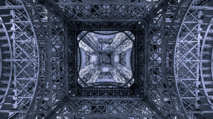 Eiffel Tower bottom view, Paris, France