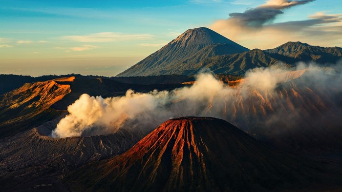 Mount Bromo volcano landscape in Indonesia