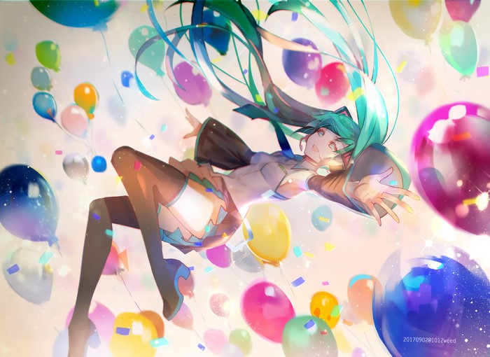 4K Hatsune Miku with Balloons