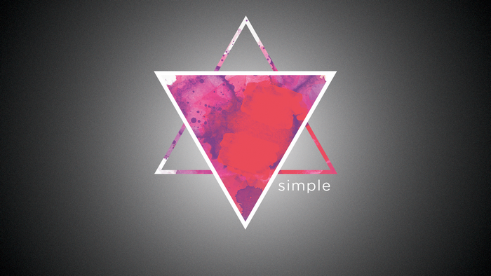Abstract color burst with the word simple