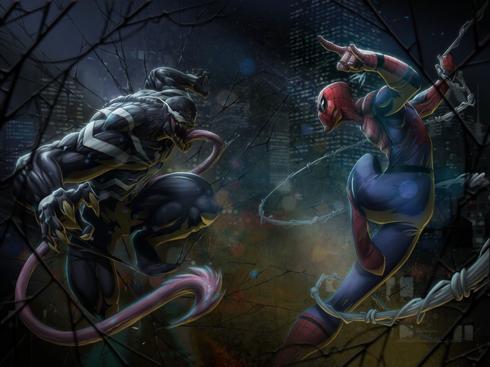 4K Marvel Comics Spider-Man vs. Venom artwork
