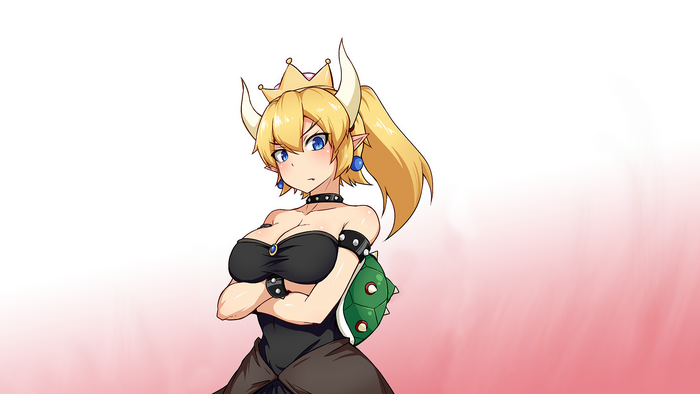 Bowsette from Super Mario with horns and crown