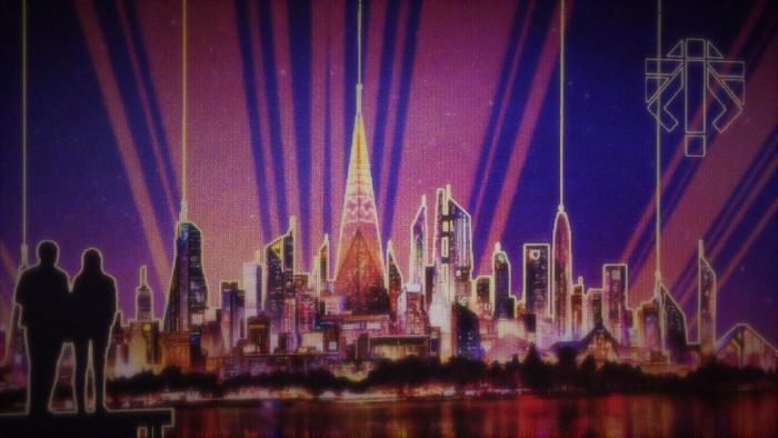 XCOM 2 concept art of a futuristic city skyline
