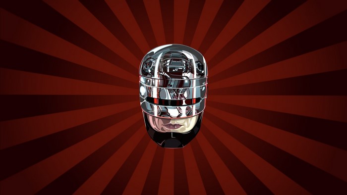 RoboCop artwork with sunburst background