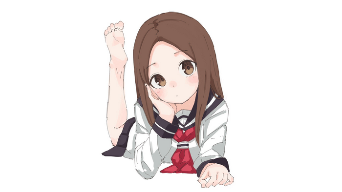 Takagi-san from Karakai Jouzu no Takagi-san lying down