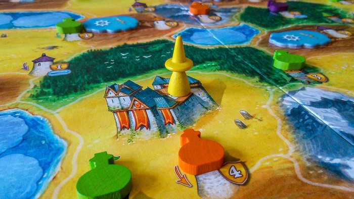Broom Service board game with wooden pieces