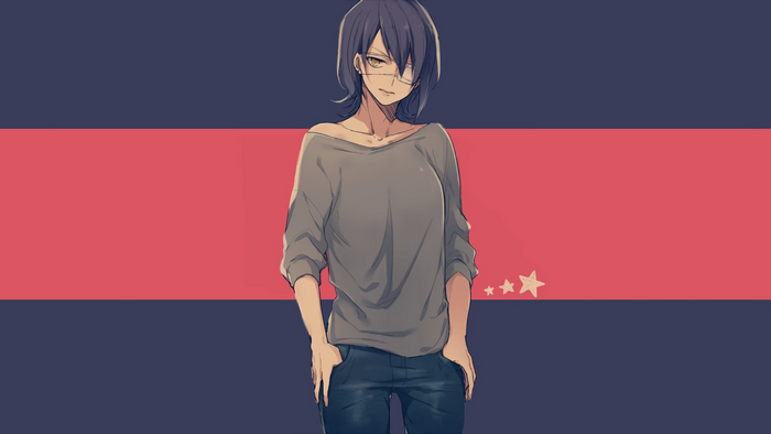 Tenryuu from Kantai Collection with an eyepatch