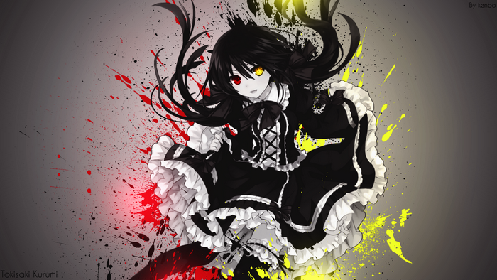 Tokisaki Kurumi with Paint Splatter Art