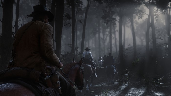 Arthur Morgan from Red Dead Redemption 2 on horseback