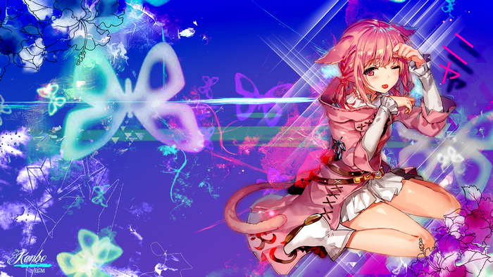 Anime Nekomimi Girl in Pink Outfit