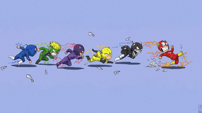 Chibi Characters Racing, The Flash Artwork