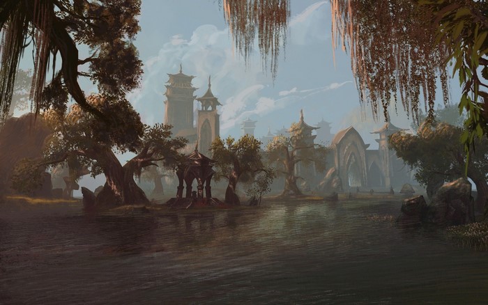 The Elder Scrolls Online fantasy art landscape