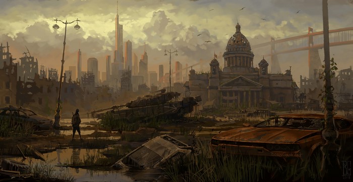 Apocalyptic cityscape artwork by Boris Groh