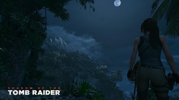 Lara Croft from Shadow of the Tomb Raider at night