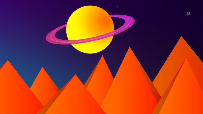 4K Minimalist Synthwave Planet Landscape