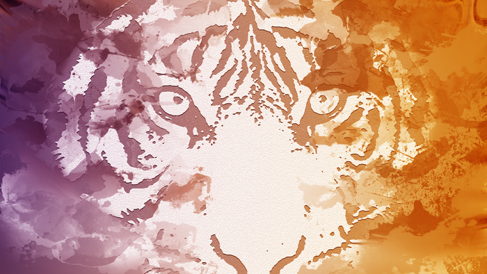 Tiger face with color burst effect