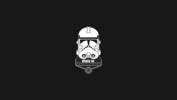 Stormtrooper helmet with Order 66 emblem from Star Wars