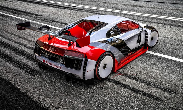 Audi R8 LMS race car with number 4