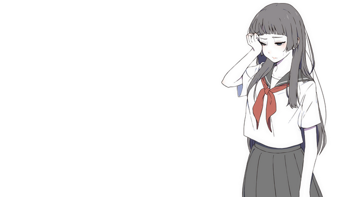 Anime girl in sailor uniform crying