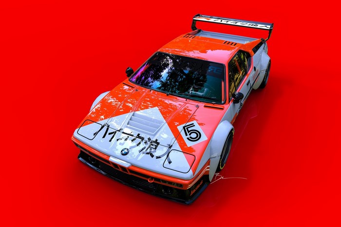 BMW M1 with Japanese text and racing livery