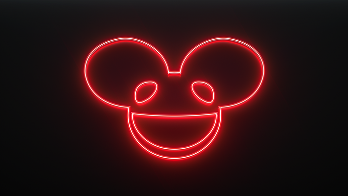 Deadmau5 logo in red neon