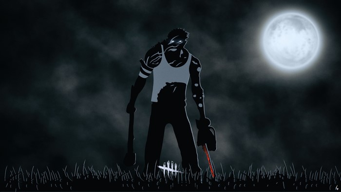 The Trapper from Dead by Daylight under a full moon