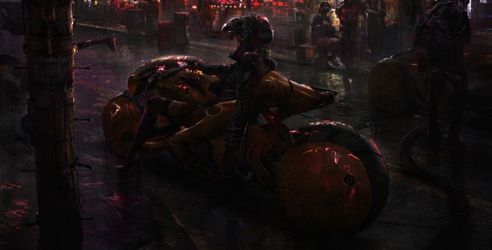 Eddie Mendoza on Futuristic Cyberpunk Motorcycle