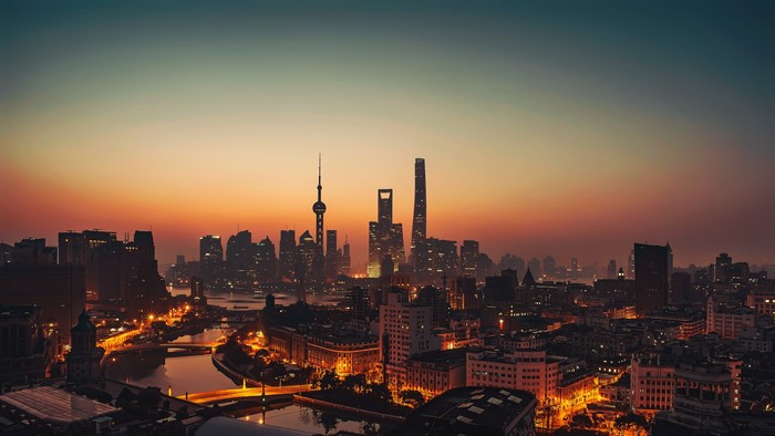 4K Shanghai Cityscape at Sunset
