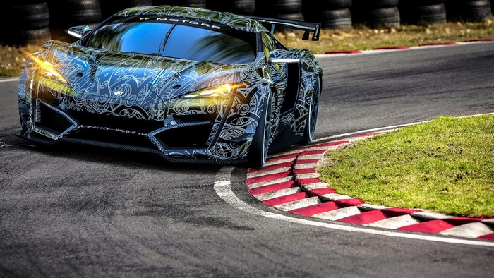 Lykan Hypersport car on a race track