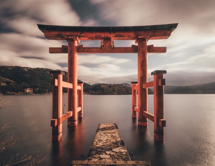 Torii gates in Hakone, Japan