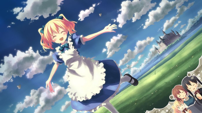 Alice Cartelet in a blue maid outfit