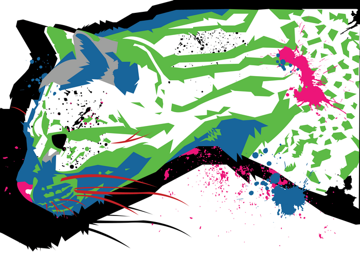 Abstract Serval Cat Digital Art