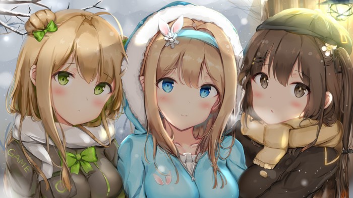 Anime girls in winter from Girls Frontline