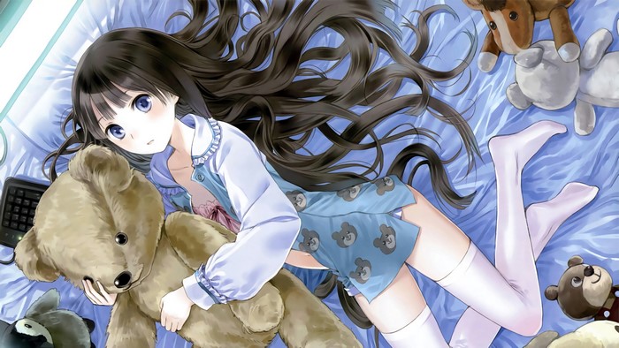 Shionji Yuuko from Kami-sama no Memo-chou with teddy bears