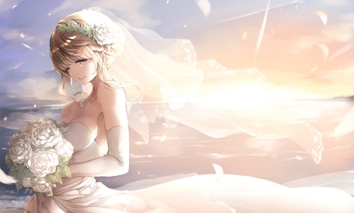 4K Anime Bride in Wedding Dress