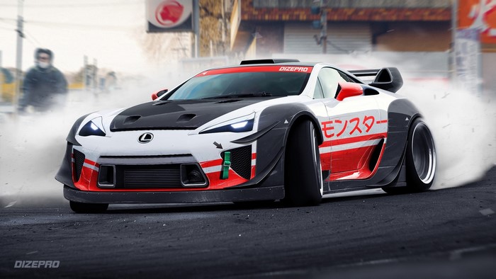 Lexus LFA Sports Car Drift