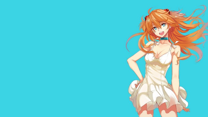 Asuka Langley Soryu from Neon Genesis Evangelion in a white dress