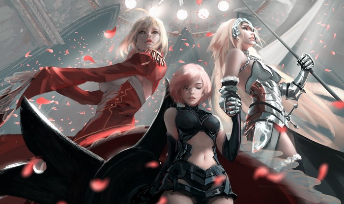 Nero Claudius, Jeanne d'Arc, and Mash Kyrielight from Fate Series