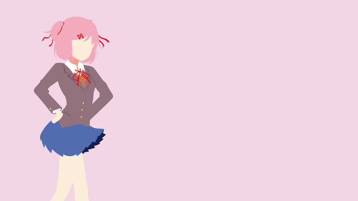 Natsuki from Doki Doki Literature Club, minimalist illustration