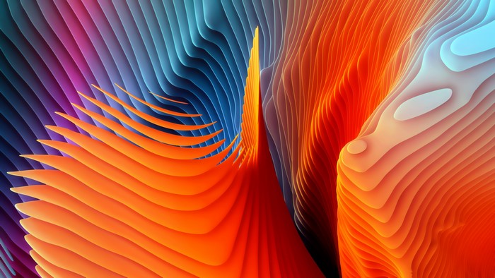 Abstract colorful layered shapes 4K