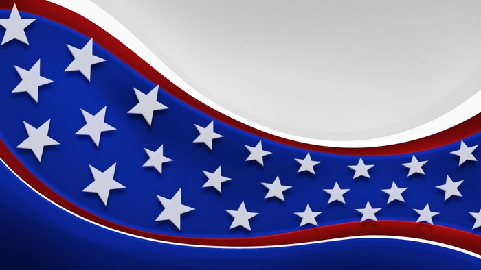 Patriotic background with stars and waves
